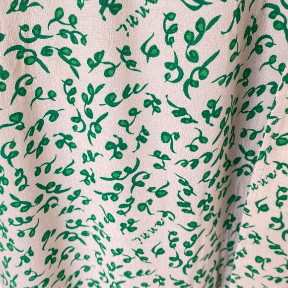 Ganni green leaf crepe wrap dress - Picture 9 of 11